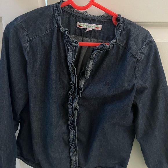 Kids Bonpoint denim ruffled shirt, age 6 - Picture 1 of 2